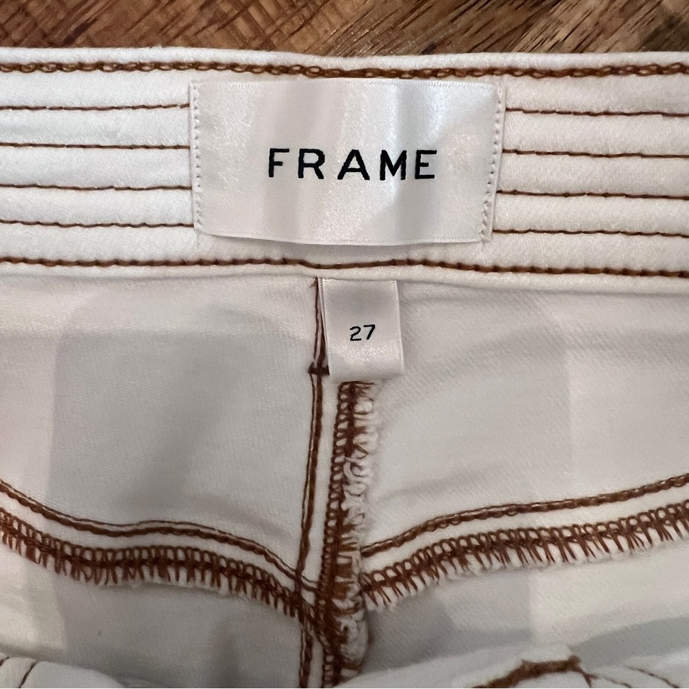 FRAME denim the Utility Trouser Wide Leg Jeans Au Natural Clean Contrast Stitch - Picture 7 of 12